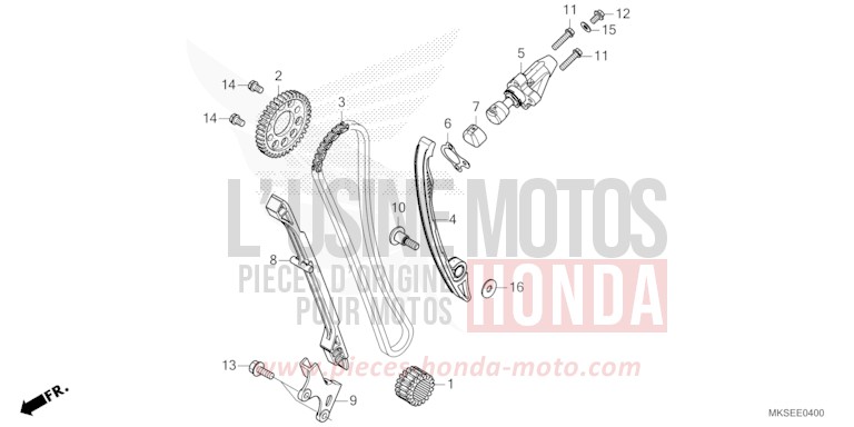 NOCKENWELLENKETTE/SPANNVORRICHTUNG von Africa Twin Schaltgetriebe DARKNESS BLACK METALLIC (NH463) von 2021